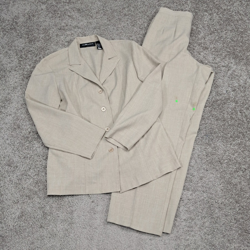 Sag Harbor Beige Women's Pant Suit - Relaxed Blazer & Straight Leg Pants